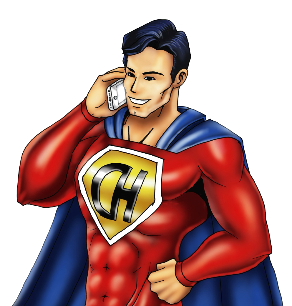 ContactHero mascot on a call